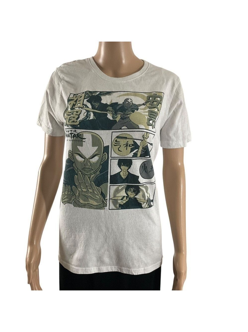 Avatar The Last Airbender Graphic Tee White Comic Strip Style Size  medium